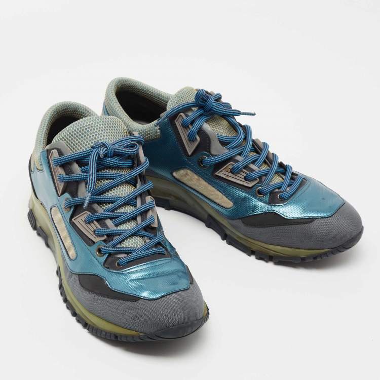 مملوكة مسبقًا Lanvin Multicolor Canvas and Leather Lace Up Sneakers Size 41