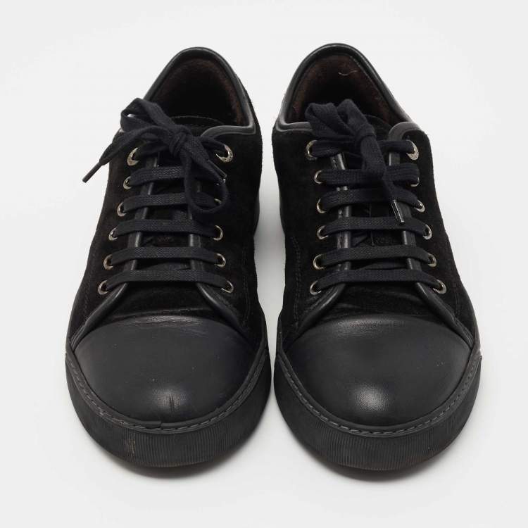 Pre Owned Lanvin Black Suede and Leather DDB1 Low Top Sneakers Size 41