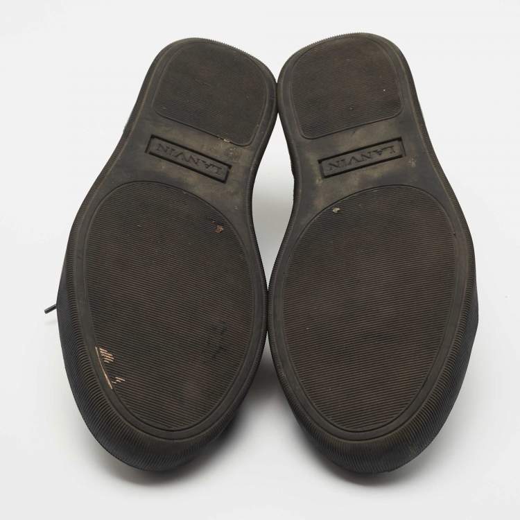 Pre Owned Lanvin Black Suede and Leather DDB1 Low Top Sneakers Size 41
