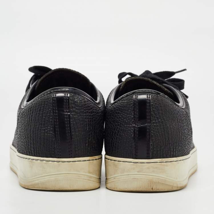 Pre Owned Lanvin Leather Black Leather Low Top Sneakers Size 41