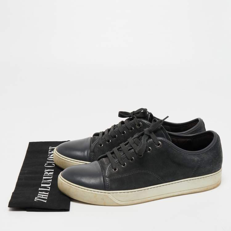 Pre Owned Lanvin Dark Grey Suede and Leather Low Top Sneakers Size 41