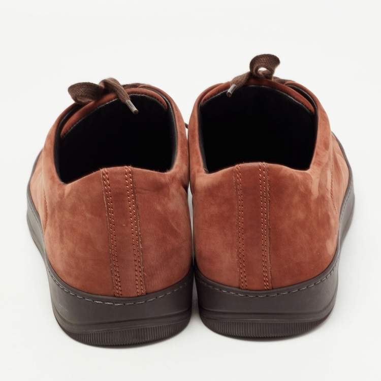 Pre Owned Lanvin Brown Suede Low Top Sneakers Size 43