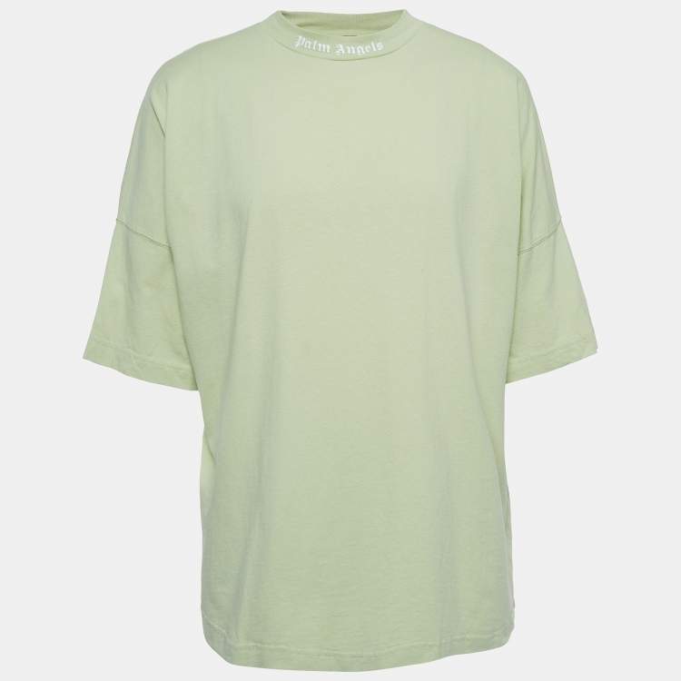 Palm Angels logo-print checked shirt - Green