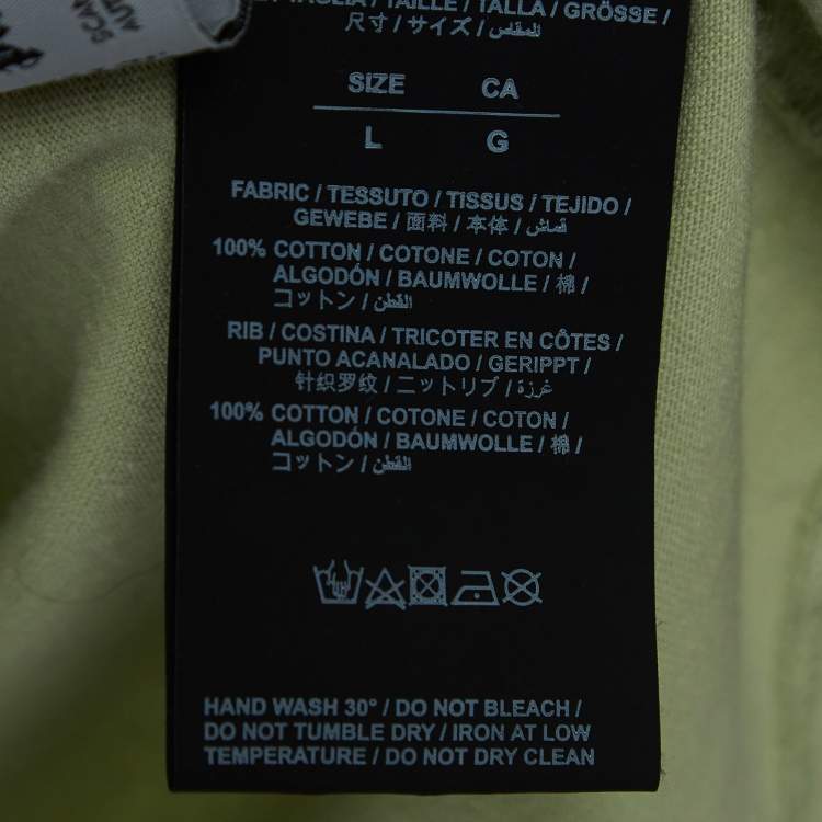 Pre Owned Palm Angels Light Green Logo Print Cotton  Oversized T-Shirt L