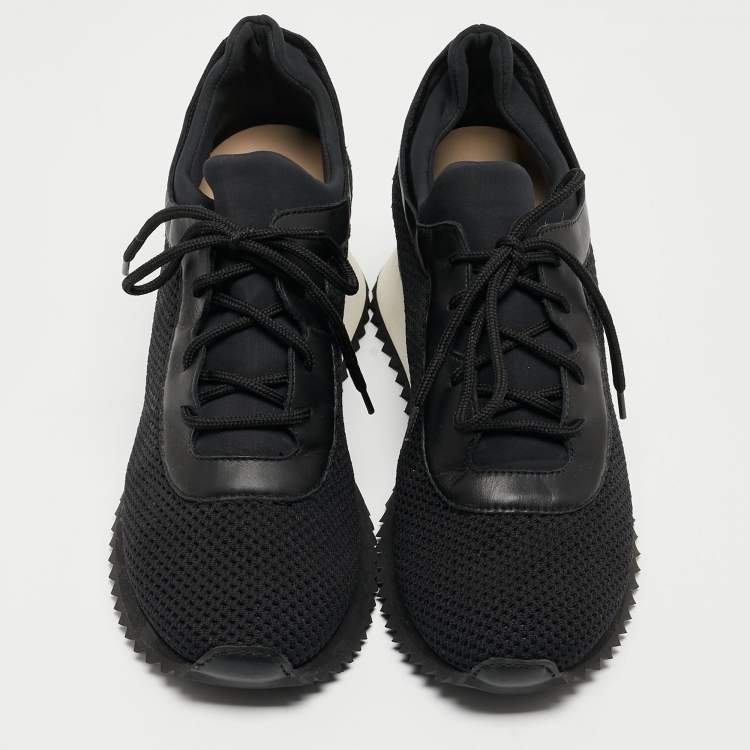 Pre Owned Le Silla Black Mesh and Leather Low Top Sneakers Size 41