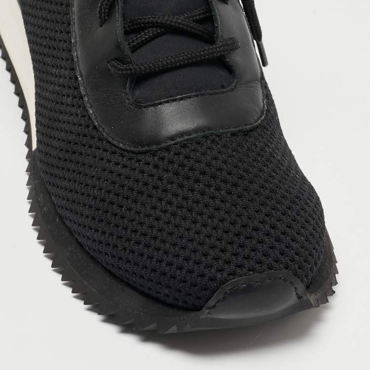 Pre Owned Le Silla Black Mesh and Leather Low Top Sneakers Size 41