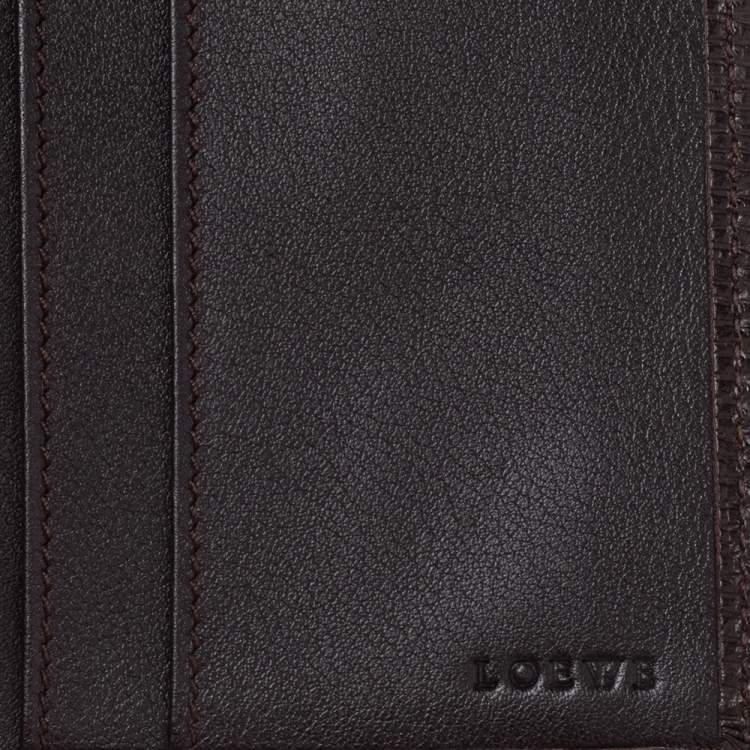 Pre Owned Loewe Brown Leather Bifold Long Wallet