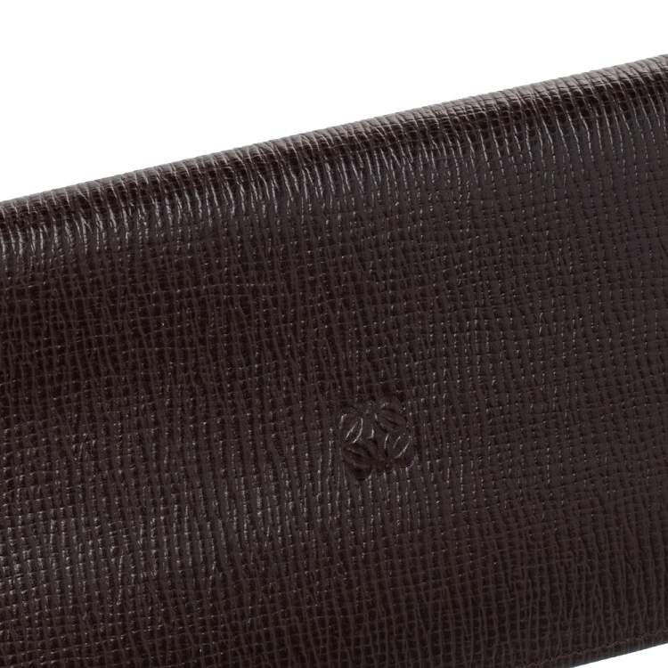 Pre Owned Loewe Brown Leather Bifold Long Wallet