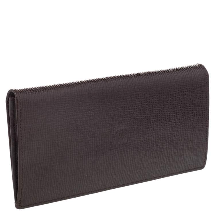 Pre Owned Loewe Brown Leather Bifold Long Wallet