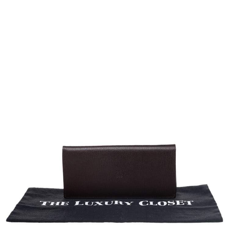 Pre Owned Loewe Brown Leather Bifold Long Wallet