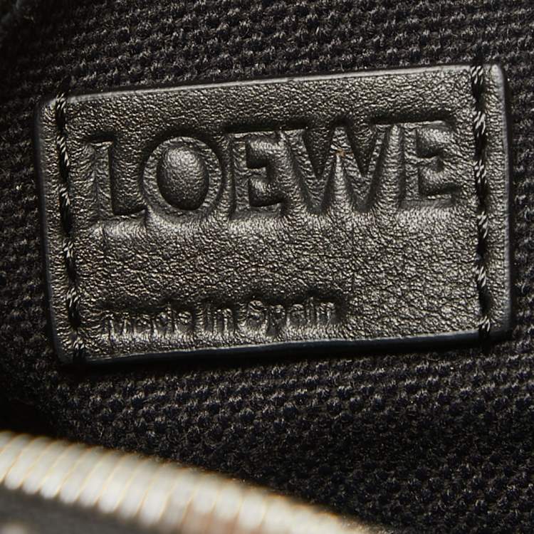 Pre Owned Loewe Black Anagram Jacquard Military Messenger Bag