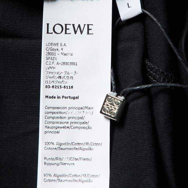 Pre Owned Loewe Black Neon Anagram Cotton Crew Neck T-Shirt L