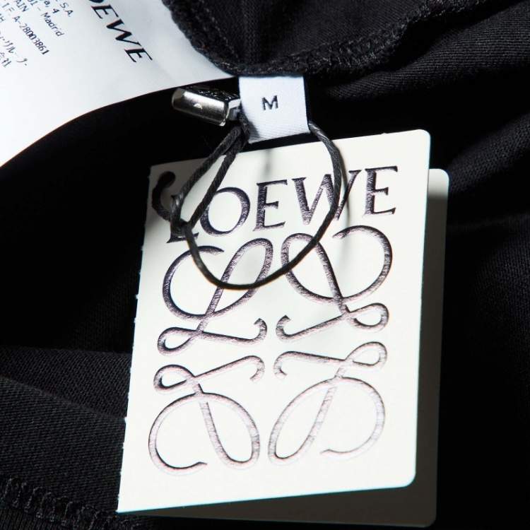 Pre Owned Loewe Black Anagram Embroidered Cotton Crew Neck T-Shirt M