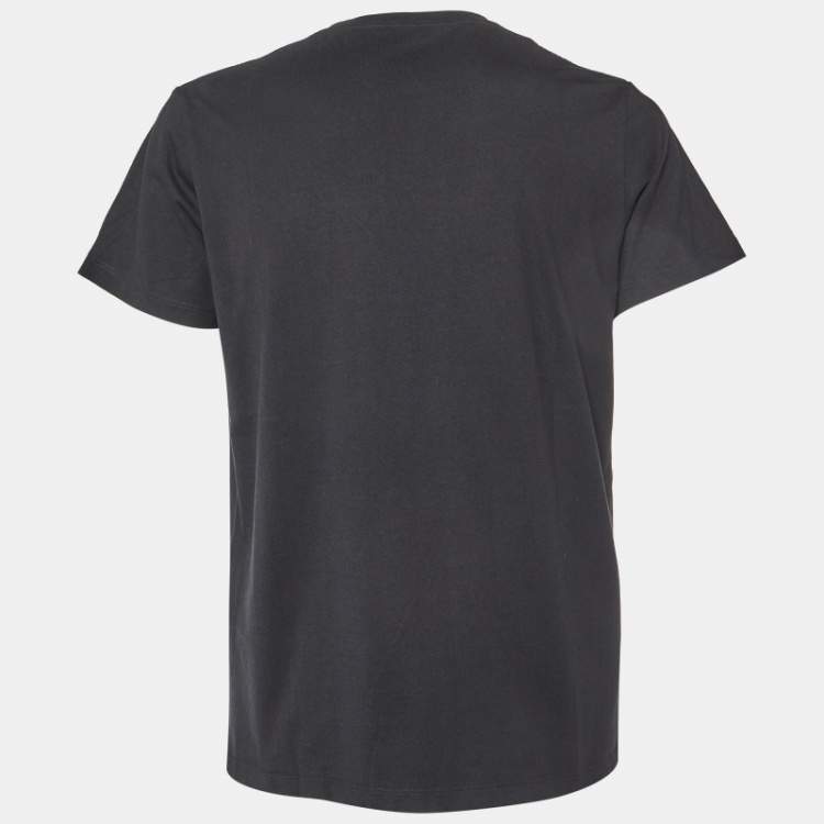 Pre Owned Loewe Black Anagram Embroidered Cotton Crew Neck T-Shirt M