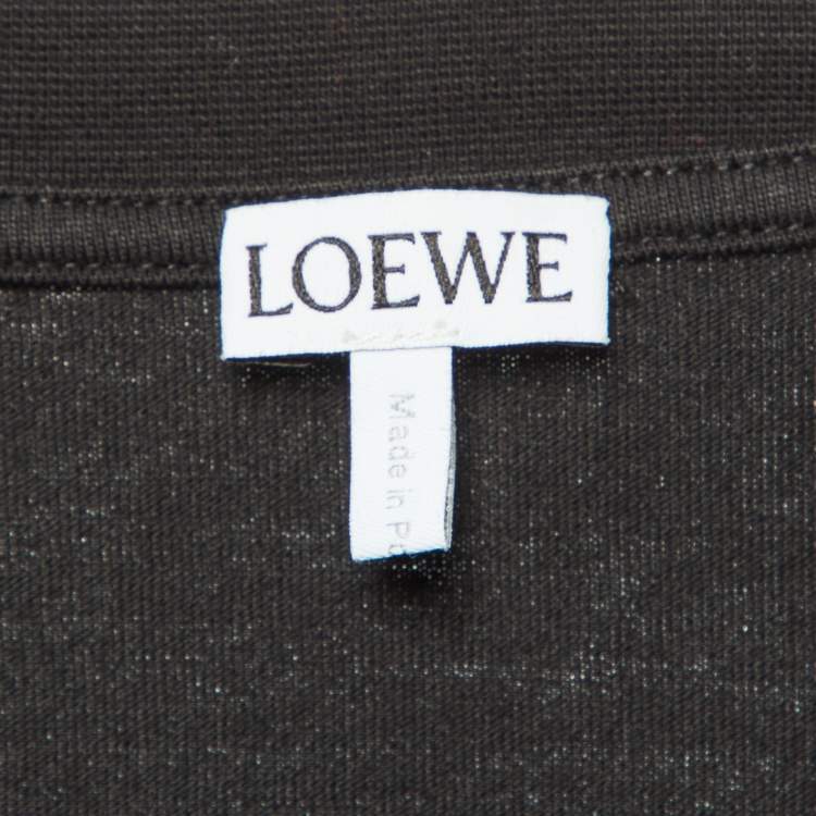 Pre Owned Loewe Black Anagram Embroidery Cotton Crew Neck T-Shirt M