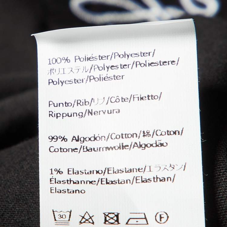 Pre Owned Loewe Black Anagram Embroidery Cotton Crew Neck T-Shirt M