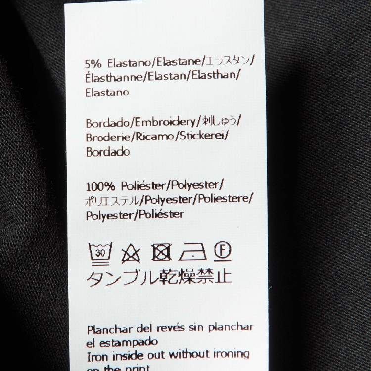 Pre Owned Loewe Black Glitch Anagram Embroidery Cotton Crew Neck T-Shirt M