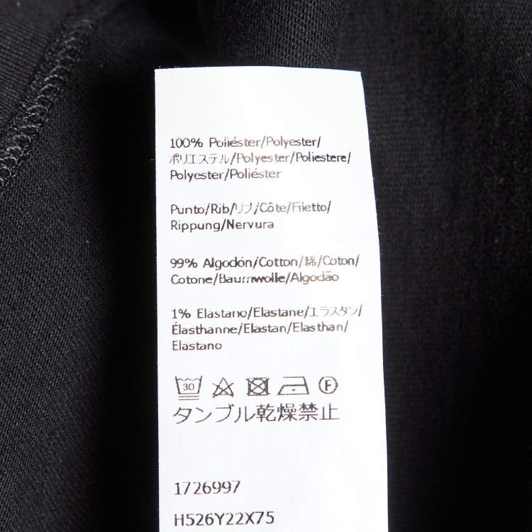 Pre Owned Loewe Black Anagram Embroidered Cotton Crew Neck T-Shirt XL