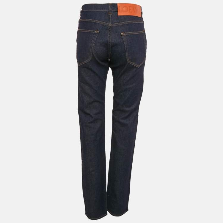 Pre Owned Loewe Navy Blue Denim Straight Leg Jeans L Waist 31"
