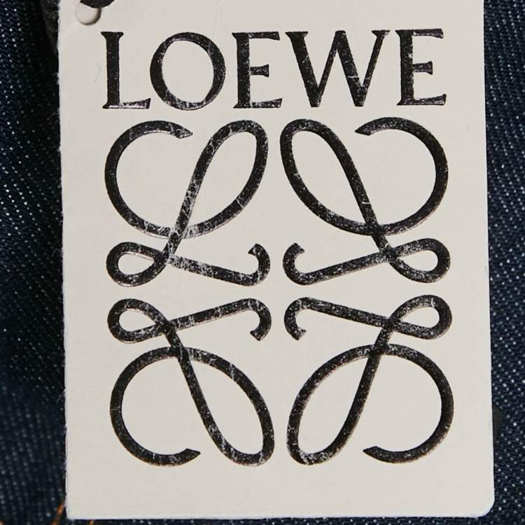 Pre Owned Loewe Navy Blue Denim Straight Leg Jeans L Waist 31"
