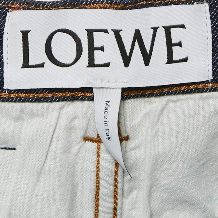 Pre Owned Loewe Navy Blue Denim Straight Leg Jeans L Waist 31"