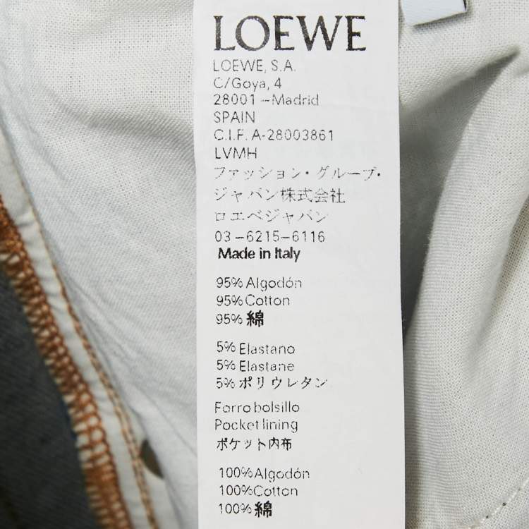 Pre Owned Loewe Navy Blue Denim Straight Leg Jeans L Waist 31"