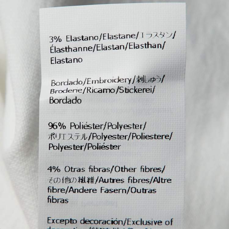 Pre Owned Loewe White Pixelated Anagram Embroidered Cotton T-Shirt XS