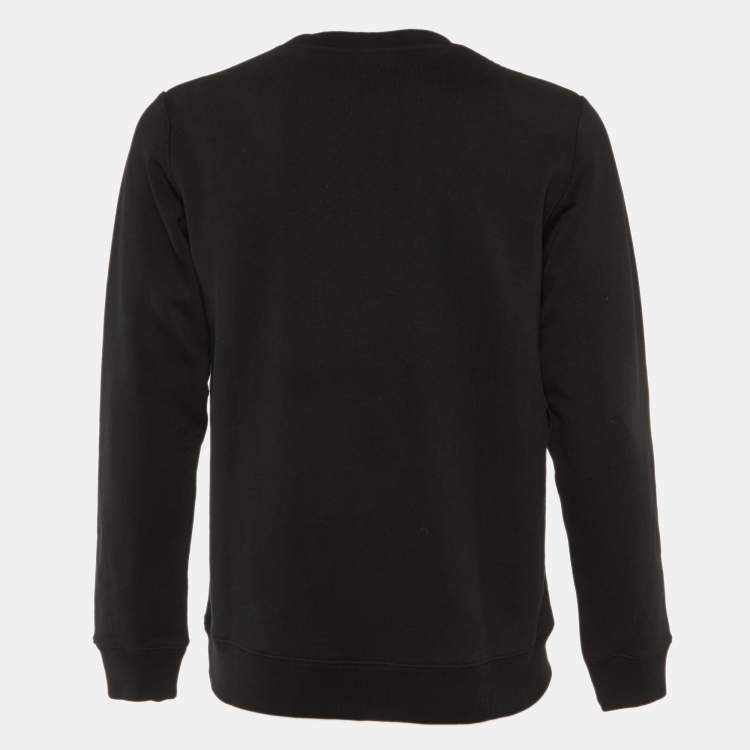 Pre Owned Loewe Black Anagram Embroidered Cotton Sweatshirt M 