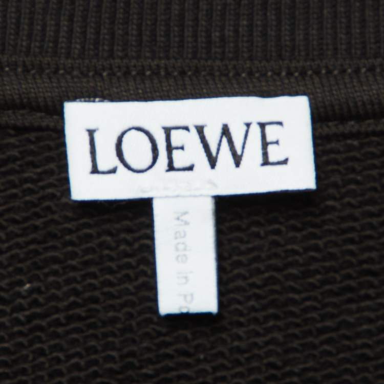 Pre Owned Loewe Black Anagram Embroidered Cotton Sweatshirt M 