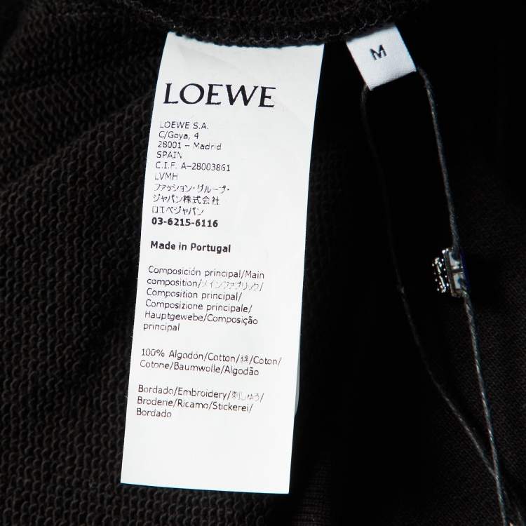 Pre Owned Loewe Black Anagram Embroidered Cotton Sweatshirt M 