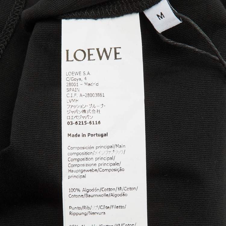 Pre Owned Loewe Black Neon Anagram Cotton Crew Neck T-Shirt M