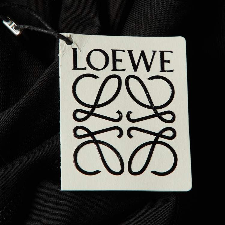 Pre Owned Loewe Black Neon Anagram Embroidered Cotton Crew Neck T-Shirt L