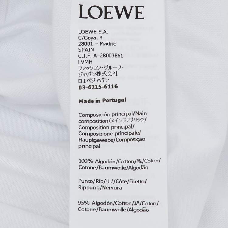 Pre Owned Loewe White Glitch Anagram Cotton Crew Neck T-Shirt M