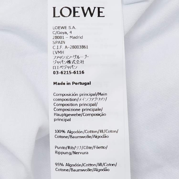 Pre Owned Loewe White Glitch Anagram Cotton Crew Neck T-Shirt XL