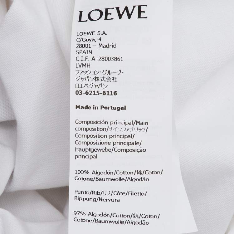 Pre Owned Loewe White Anagram Pixel Embroidered Cotton Crew Neck T-Shirt XXL