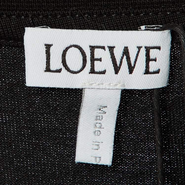 Pre Owned Loewe Black Cotton Anagram Fake Pocket Crew Neck T-Shirt L