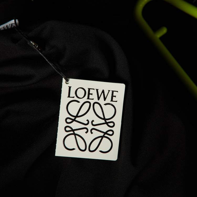 Pre Owned Loewe Black Cotton Anagram Fake Pocket Crew Neck T-Shirt L