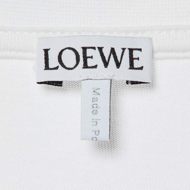 Pre Owned Loewe White Cotton Anagram Fake Pocket T-Shirt XL