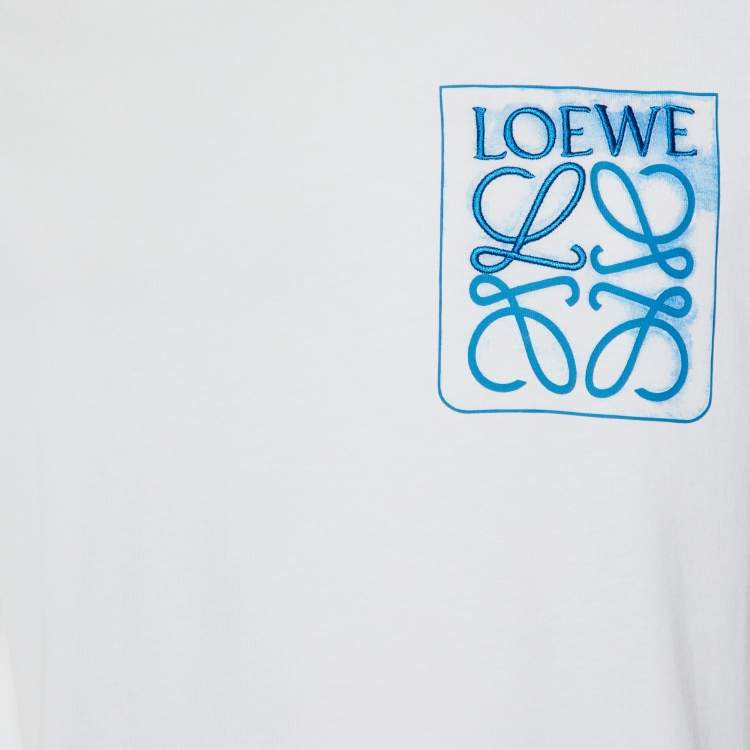 Pre Owned Loewe White Cotton Anagram Fake Pocket T-Shirt XL