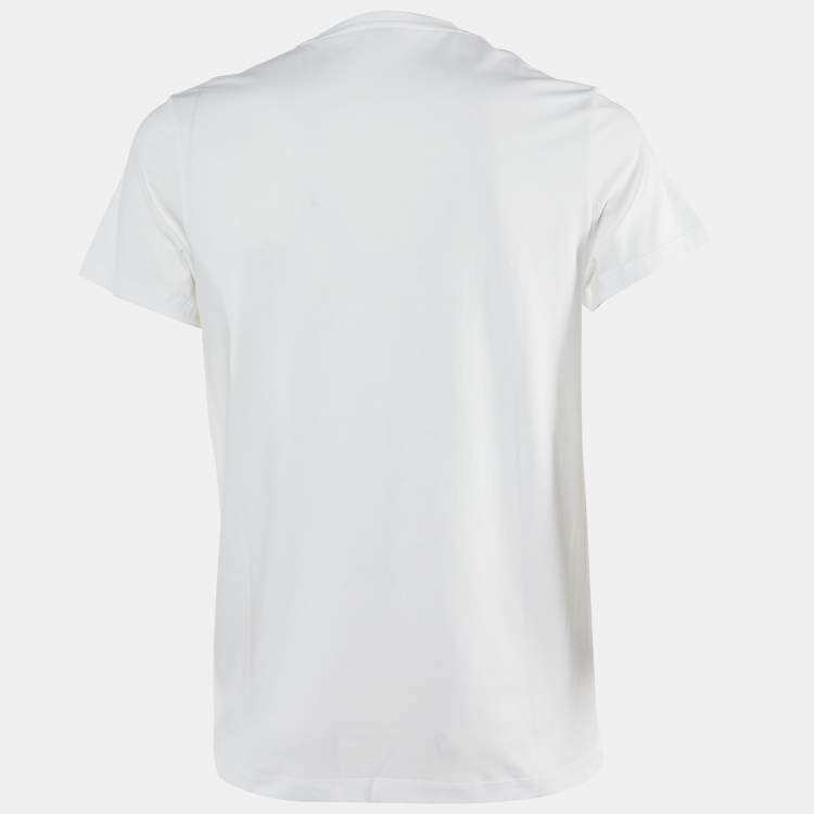 Pre Owned Loewe White Cotton Anagram Fake Pocket T-Shirt M