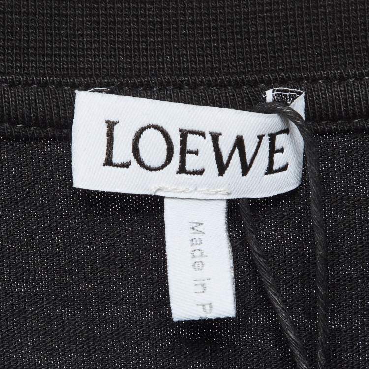 Pre Owned Loewe Black Anagram Cotton Crew Neck T-Shirt L