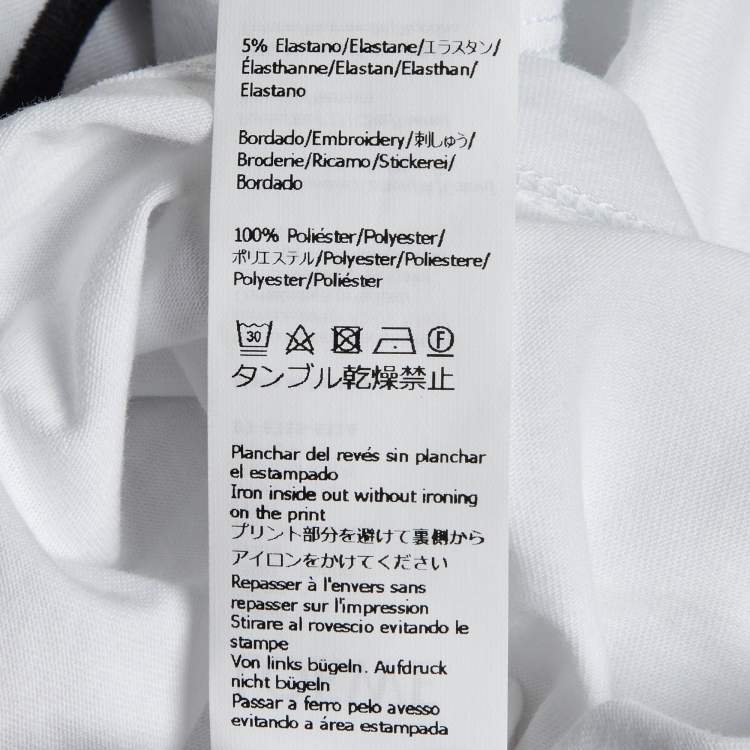 Pre Owned Loewe White Glitch Anagram Cotton Crew Neck T-Shirt M