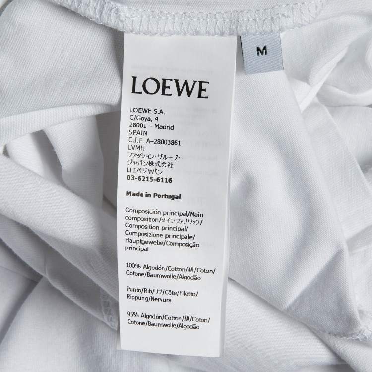 Pre Owned Loewe White Glitch Anagram Cotton Crew Neck T-Shirt M