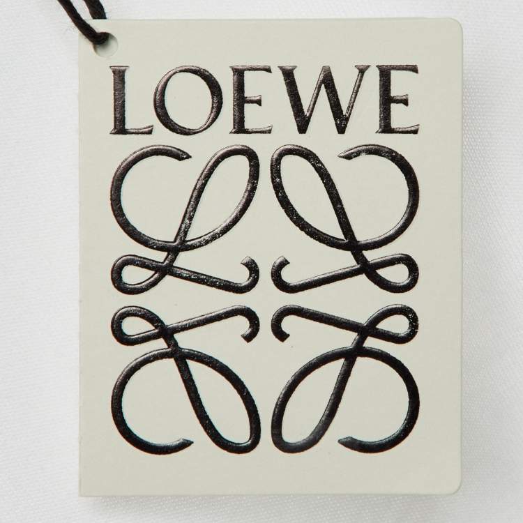 Pre Owned Loewe White Cotton Knit Logo Embroidered Pocket Detail T-Shirt XXL
