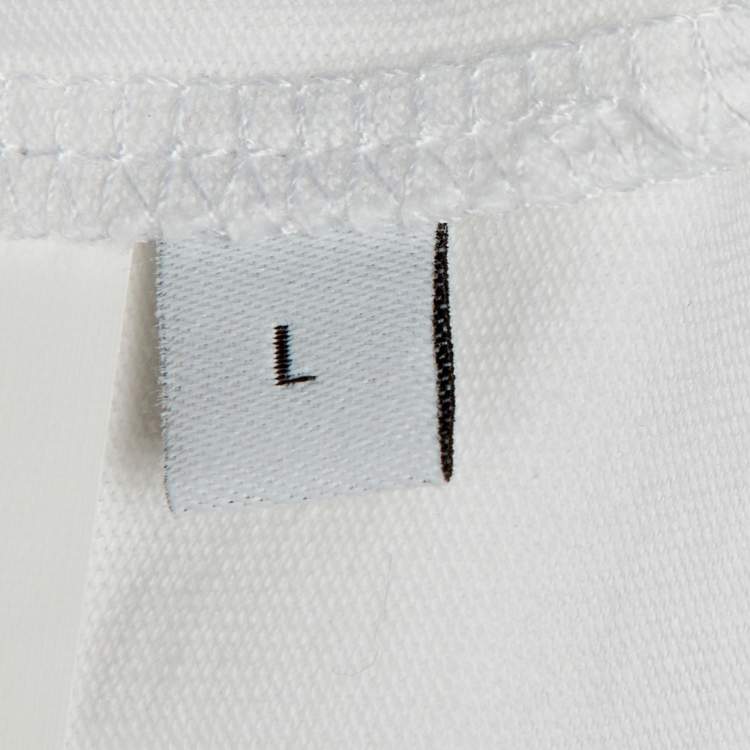 Pre Owned Loewe White Cotton Anagram Embroidered Relaxed Fit T-Shirt L