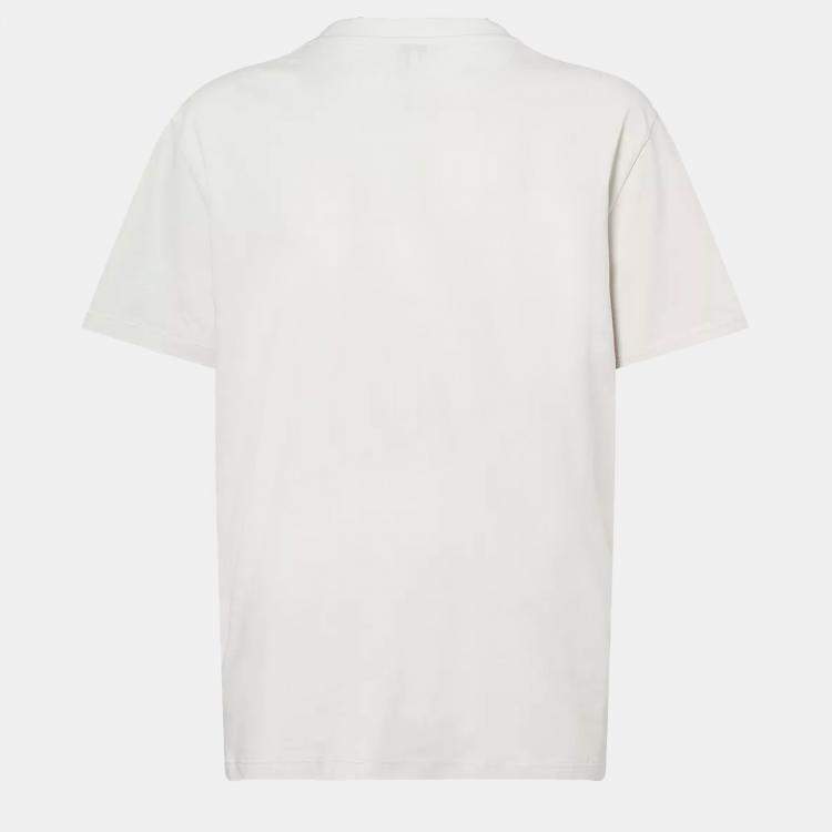 Pre Owned Loewe White Cotton Anagram Embroidered Relaxed Fit T-Shirt M