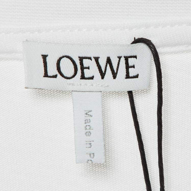 Pre Owned Loewe White Cotton Anagram Embroidered Relaxed Fit T-Shirt S