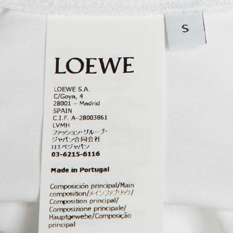 Pre Owned Loewe White Cotton Anagram Embroidered Relaxed Fit T-Shirt S