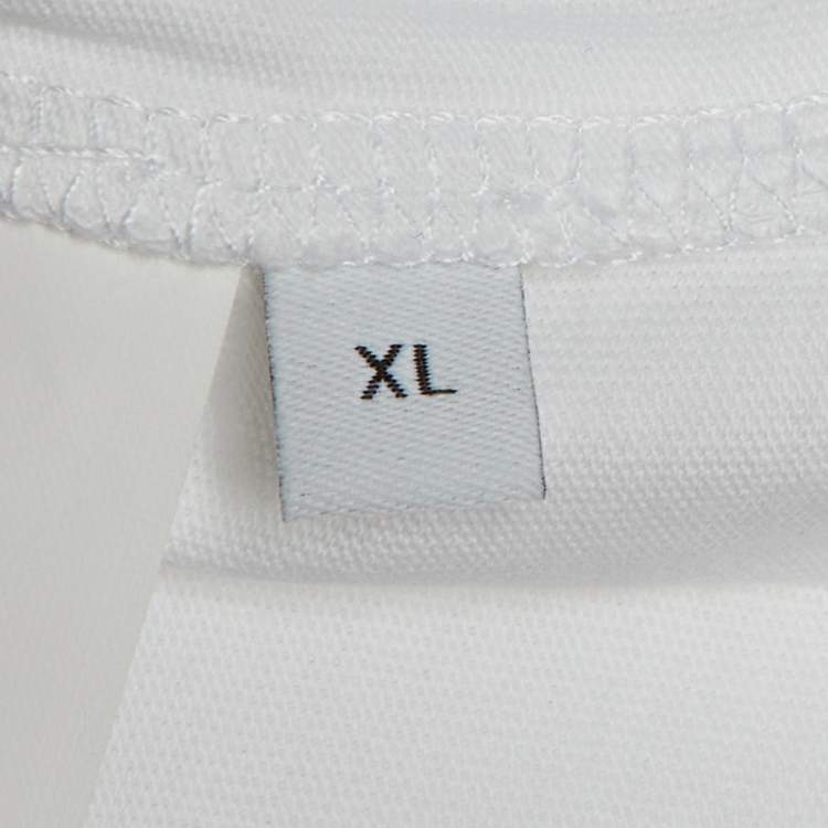 Pre Owned Loewe White Cotton Anagram Embroidered Relaxed Fit T-Shirt XL
