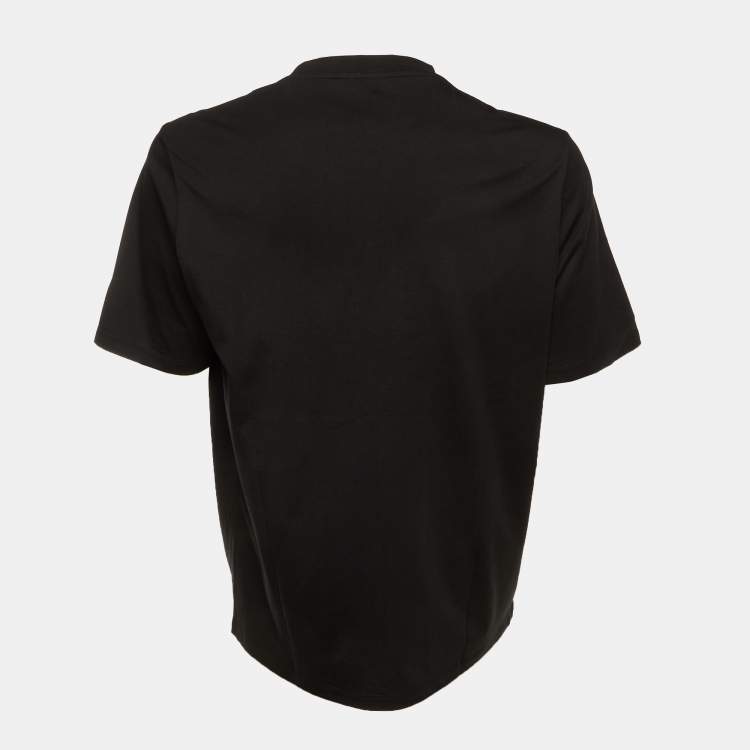 Pre Owned Loewe Black Neon Anagram Embroidered Cotton Crew Neck T-Shirt M